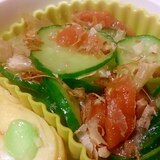 お弁当の隙間おかず★きゅうりの梅おかか合え